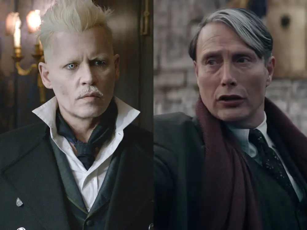 gellert grindelwald starred by Johnny Depp / Mads Mikkelsen